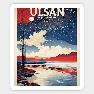 Ulsan South Korea Starry Night Travel Tourism Retro Vintage Sticker